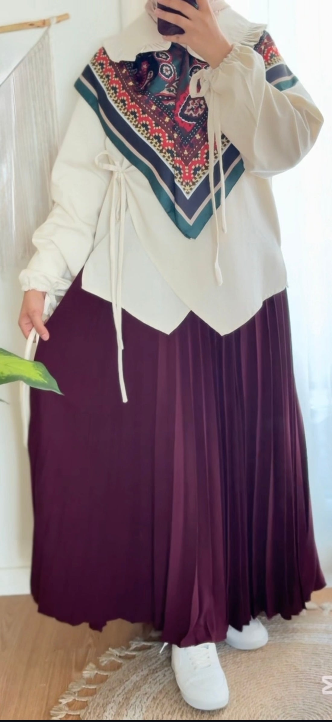 Pleated A-line Skirt